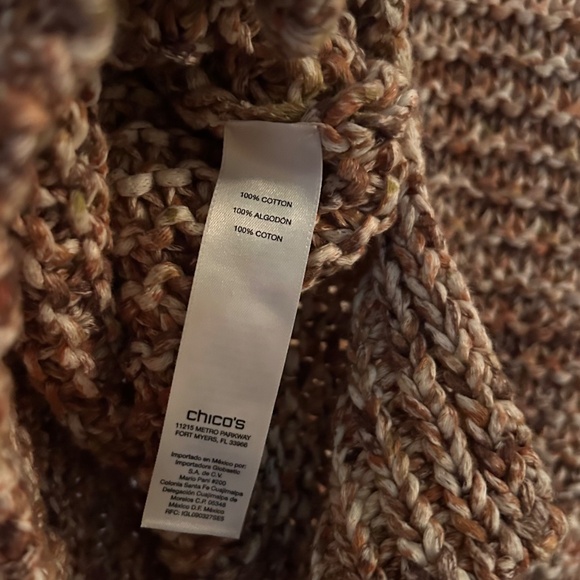 Chico's  100% Cotton Loose Weave Sweater Sz M - Picture 5 of 5
